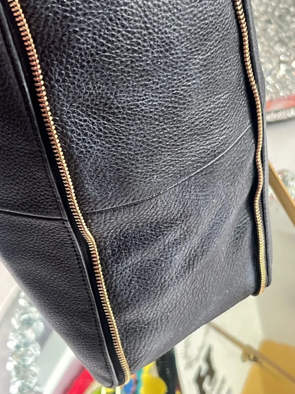 Tory Burch Black Pebbled Leather Hobo with Gold Logo